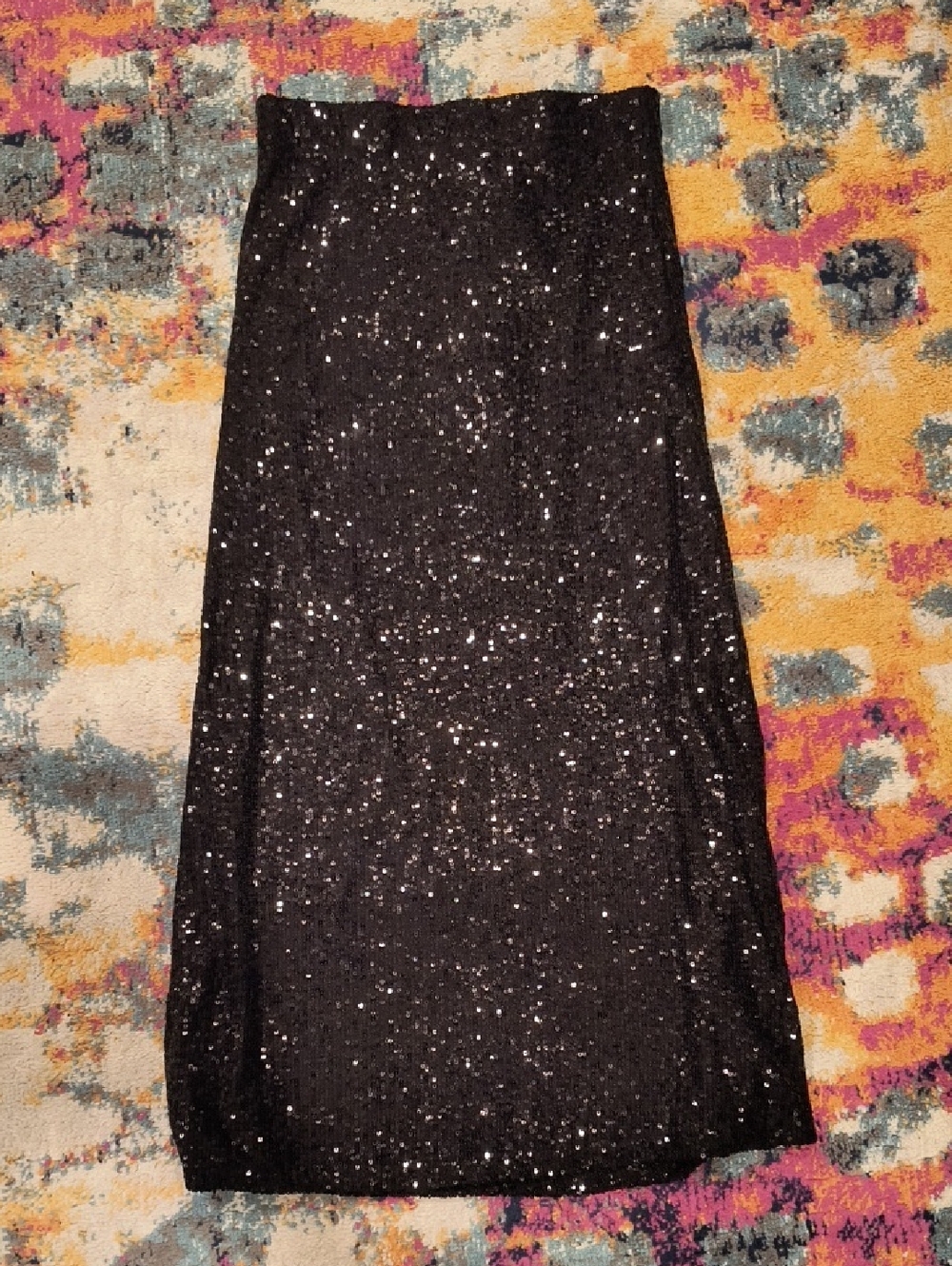 NWT BB Dakota Long Black Sequin Skirt Sparkle Maximalism Maximalist Glam